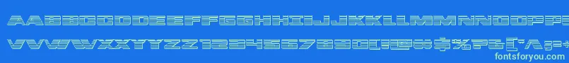 dassaultchrome Font – Green Fonts on Blue Background