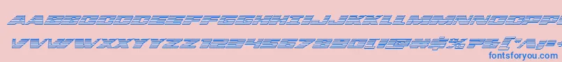 dassaultchromeital-Schriftart – Blaue Schriften auf rosa Hintergrund