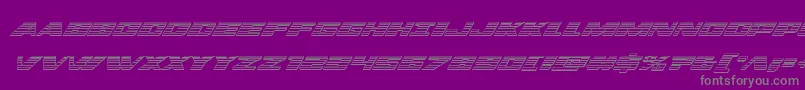 dassaultchromeital-Schriftart – Graue Schriften auf violettem Hintergrund