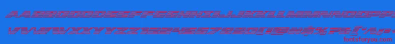 dassaultchromeital-Schriftart – Rote Schriften auf blauem Hintergrund