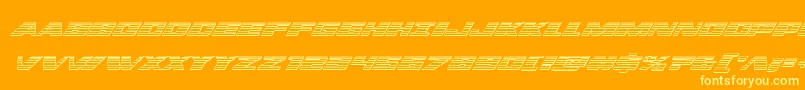 dassaultchromeital-Schriftart – Gelbe Schriften auf orangefarbenem Hintergrund