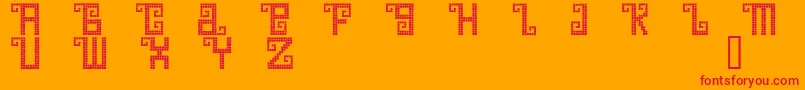 Quetd ffy Font – Red Fonts on Orange Background