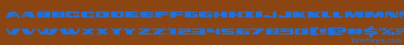 dassaultexpand-Schriftart – Blaue Schriften auf braunem Hintergrund