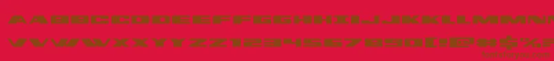 dassaultexpand-Schriftart – Braune Schriften auf rotem Hintergrund