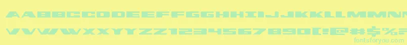 Fonte dassaultexpand – fontes verdes em um fundo amarelo