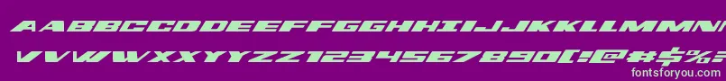 フォントdassaultexpandital – 紫の背景に緑のフォント