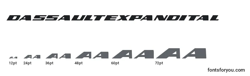 Größen der Schriftart Dassaultexpandital (124542)