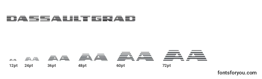 Размеры шрифта Dassaultgrad (124543)