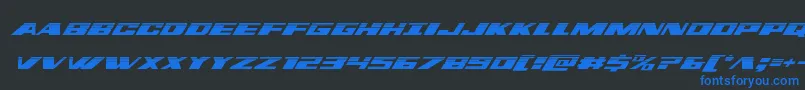 Шрифт dassaulthalfital – синие шрифты на чёрном фоне
