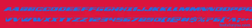 フォントdassaulthalfital – 赤い背景に青い文字