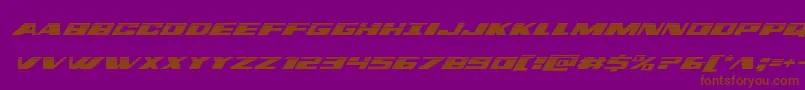 フォントdassaulthalfital – 紫色の背景に茶色のフォント