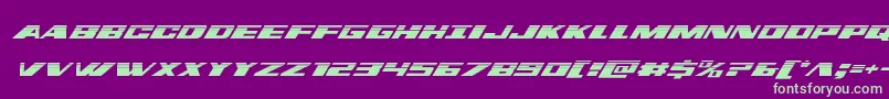 フォントdassaulthalfital – 紫の背景に緑のフォント