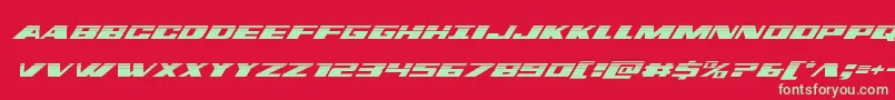 フォントdassaulthalfital – 赤い背景に緑の文字