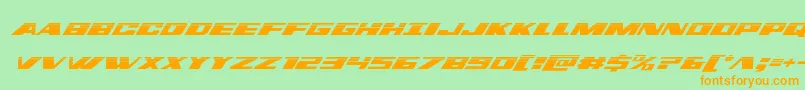 dassaulthalfital-Schriftart – Orangefarbene Schriften auf grünem Hintergrund