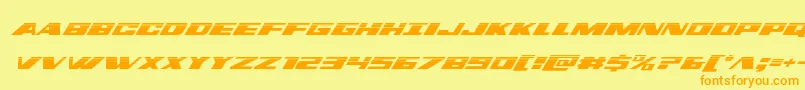 dassaulthalfital-Schriftart – Orangefarbene Schriften auf gelbem Hintergrund