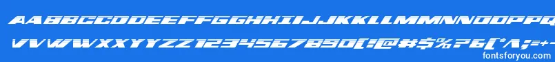 Шрифт dassaulthalfital – белые шрифты на синем фоне