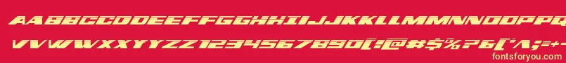 Шрифт dassaulthalfital – жёлтые шрифты на красном фоне