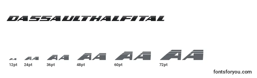Размеры шрифта Dassaulthalfital