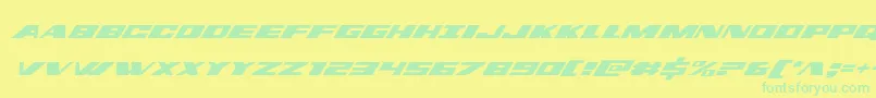 dassaultital-Schriftart – Grüne Schriften auf gelbem Hintergrund