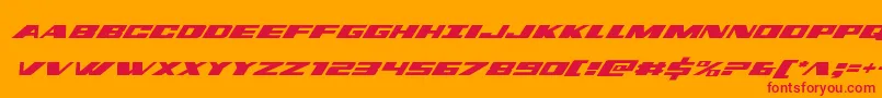 dassaultital-Schriftart – Rote Schriften auf orangefarbenem Hintergrund