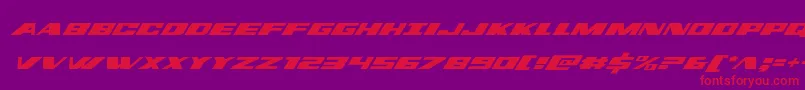 フォントdassaultital – 紫の背景に赤い文字