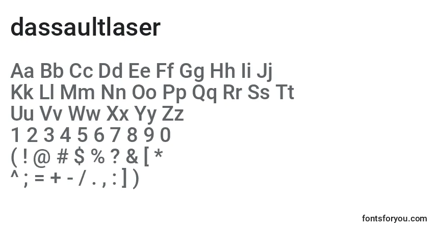 Fuente Dassaultlaser (124548) - alfabeto, números, caracteres especiales