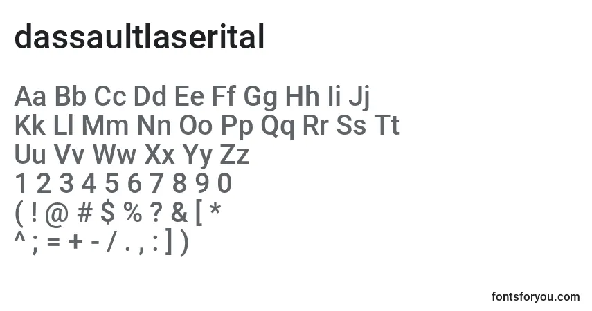 Fuente Dassaultlaserital (124549) - alfabeto, números, caracteres especiales