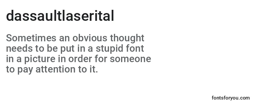 Review of the Dassaultlaserital (124549) Font