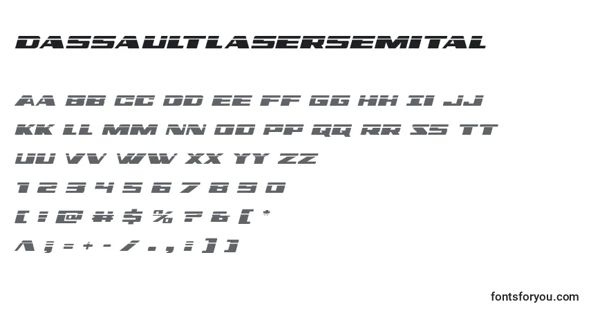 Dassaultlasersemital Font – alphabet, numbers, special characters