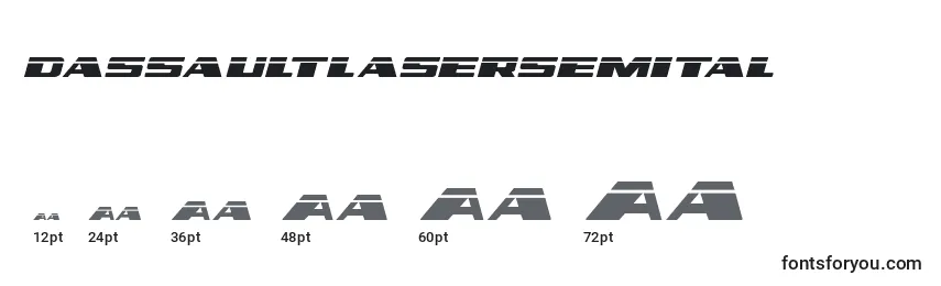 Größen der Schriftart Dassaultlasersemital
