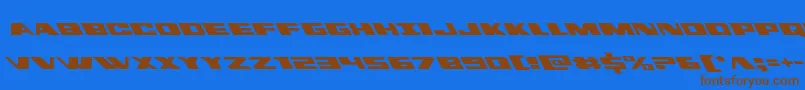 dassaultleft-Schriftart – Braune Schriften auf blauem Hintergrund