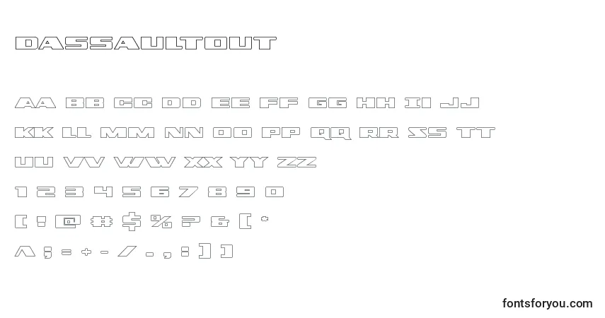 Шрифт Dassaultout (124552) – алфавит, цифры, специальные символы