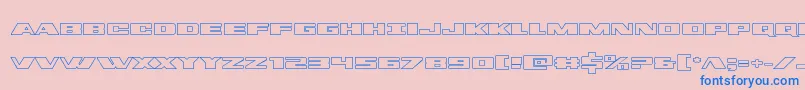 フォントdassaultout – ピンクの背景に青い文字