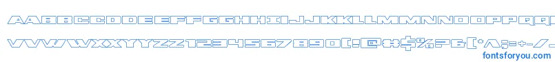 フォントdassaultout – 白い背景に青い文字