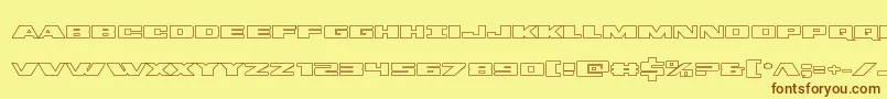 dassaultout-fontti – ruskeat fontit keltaisella taustalla