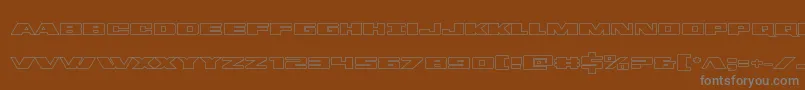 dassaultout-fontti – harmaat kirjasimet ruskealla taustalla