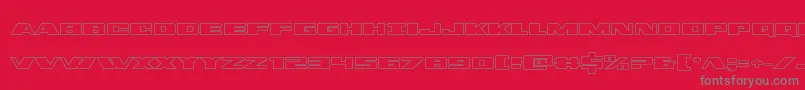dassaultout-fontti – harmaat kirjasimet punaisella taustalla
