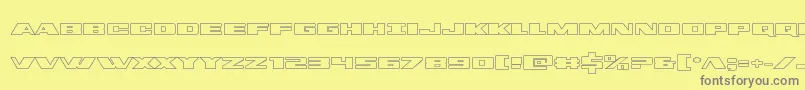 dassaultout-fontti – harmaat kirjasimet keltaisella taustalla