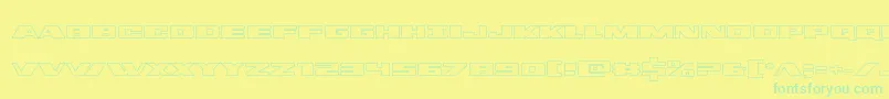フォントdassaultout – 黄色い背景に緑の文字