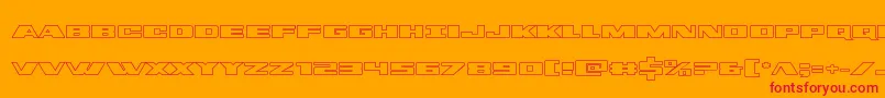 dassaultout-Schriftart – Rote Schriften auf orangefarbenem Hintergrund