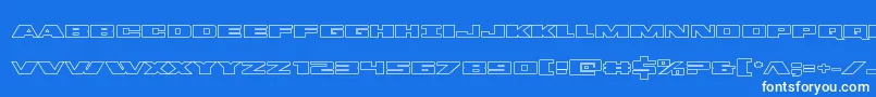 dassaultout-fontti – valkoiset fontit sinisellä taustalla