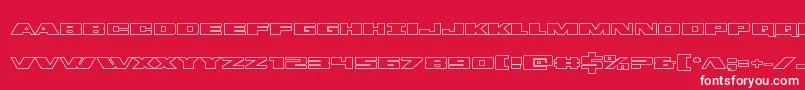 dassaultout-fontti – valkoiset fontit punaisella taustalla