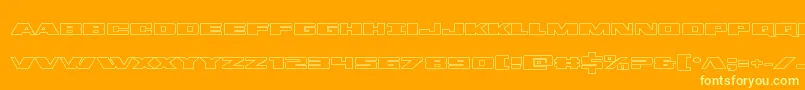フォントdassaultout – オレンジの背景に黄色の文字