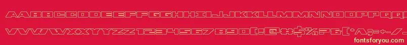 dassaultout-fontti – keltaiset fontit punaisella taustalla