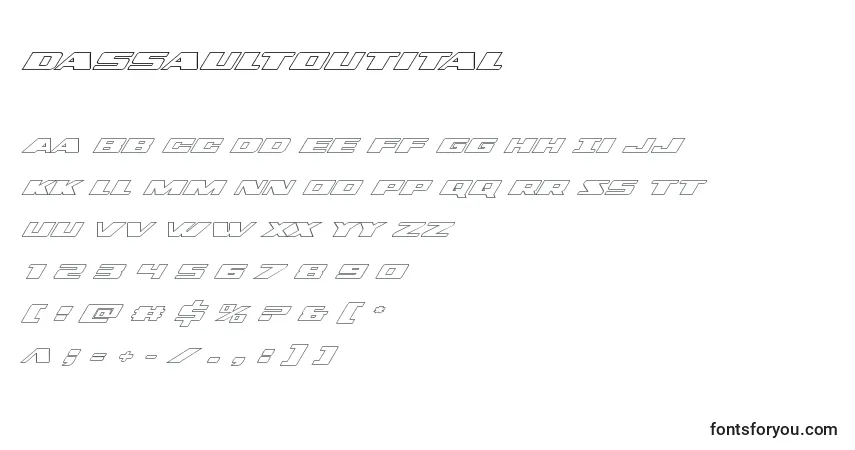 Czcionka Dassaultoutital (124553) – alfabet, cyfry, specjalne znaki