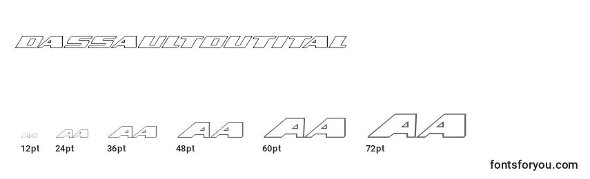 Größen der Schriftart Dassaultoutital (124553)
