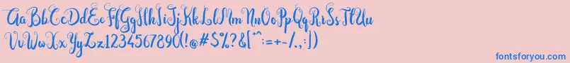 Dastan Script Font – Blue Fonts on Pink Background