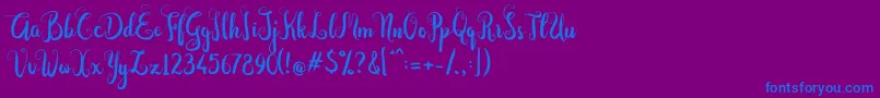 Dastan Script-Schriftart – Blaue Schriften auf violettem Hintergrund