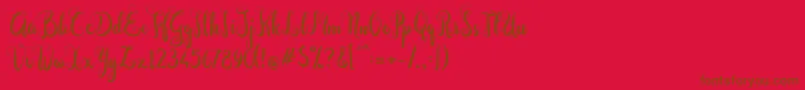 Dastan Script-fontti – ruskeat fontit punaisella taustalla