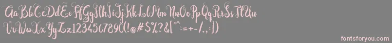 フォントDastan Script – 灰色の背景にピンクのフォント